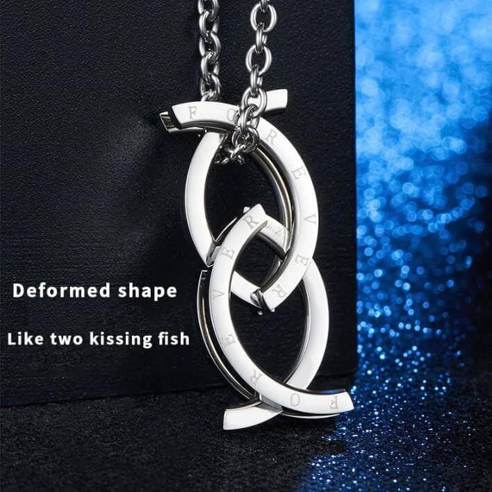 Deformation Ring Pendant Folding Necklace