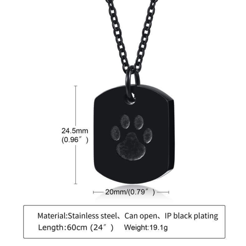 Dog Paw Best Friend Necklace Urn Ashes Keep Memory