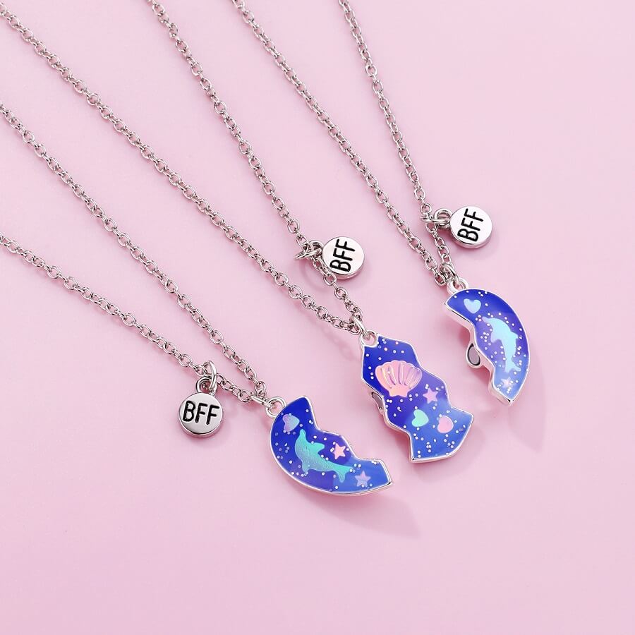 Dolphin and Shell Three-Piece Magnetic Necklace