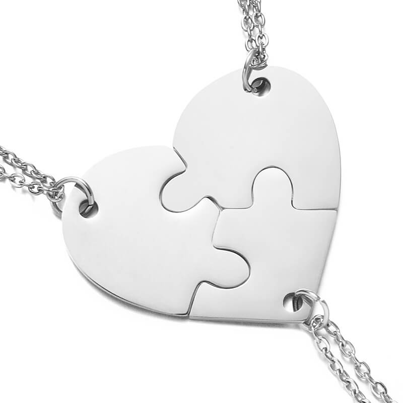 Heart friendship necklaces for 3