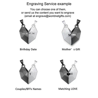Engrave matching couples necklaces set