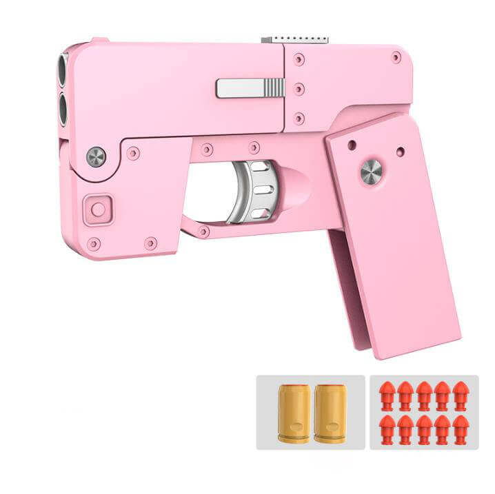 Foldable Phone Shape Toy Gun Pink Set