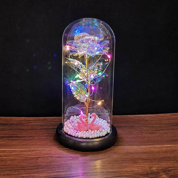 Glass Rose Gift Light Up Rose