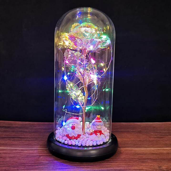 Glass Rose Gift Light Up Rose