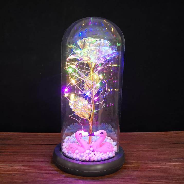 Glass Rose Gift Light Up Rose