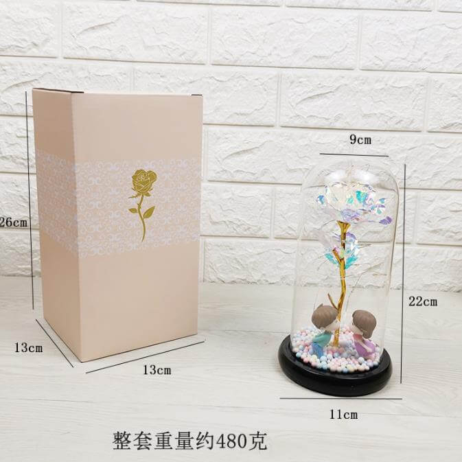 Glass Rose Gift Light Up Rose