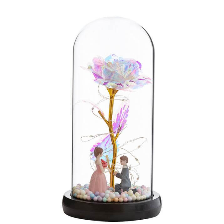 Glass Rose Gift Light Up Rose