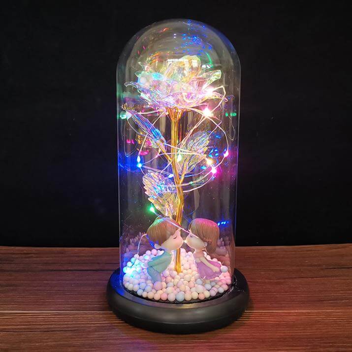 Glass Rose Gift Light Up Rose