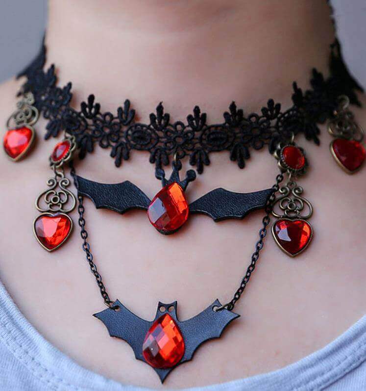 Bat Lace Necklace