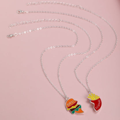 Hamburger Fries Magnetic Necklace for best friend