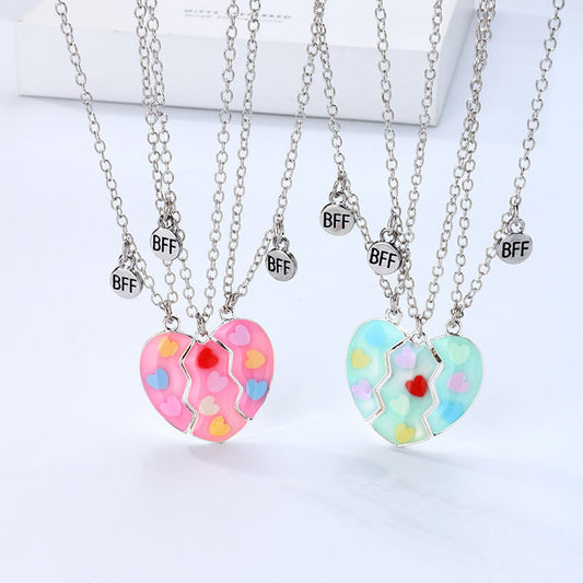 Heart Magnetic Friendship Necklaces for 3
