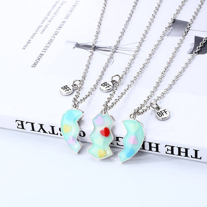 Heart Magnetic Friendship Necklaces for 3