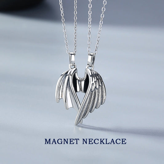 1 Pair Magnetic Angels And Demons Necklaces