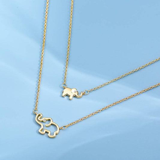 Mother Daughter Elephant Matching Necklace
