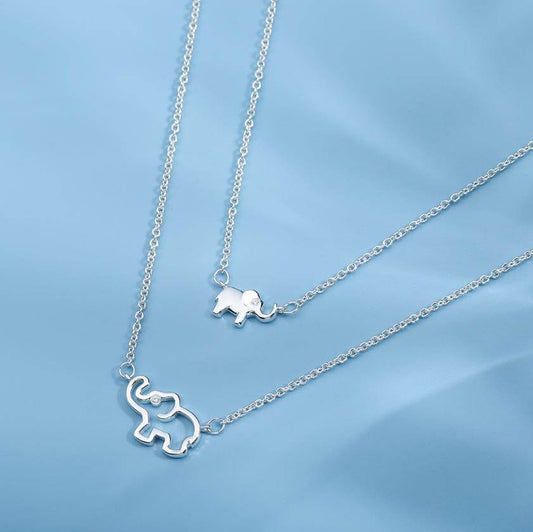 Mother Daughter Elephant Matching Necklace