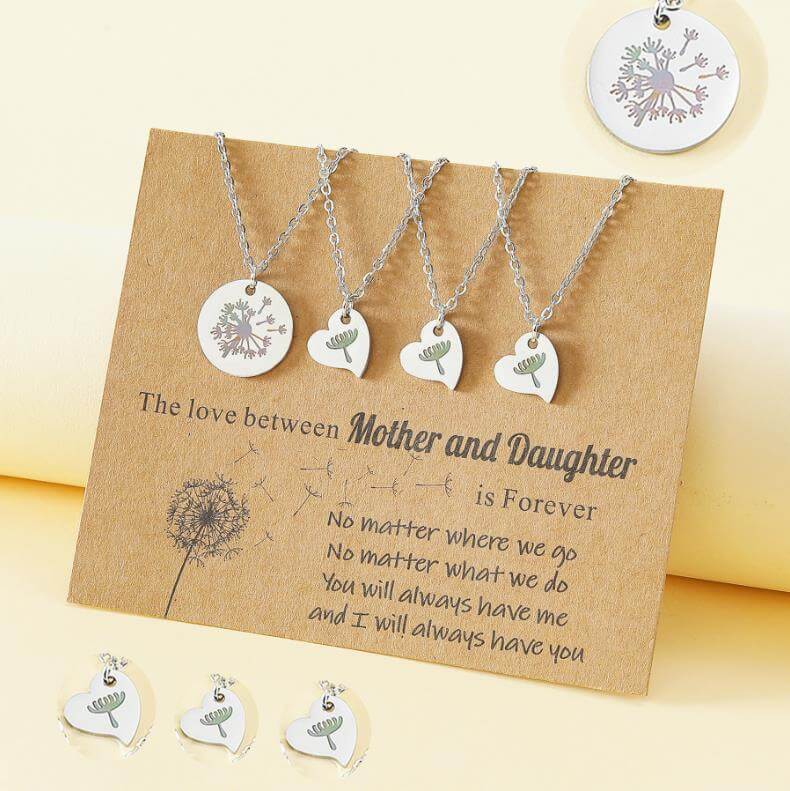 Mother daughter necklace set of 4