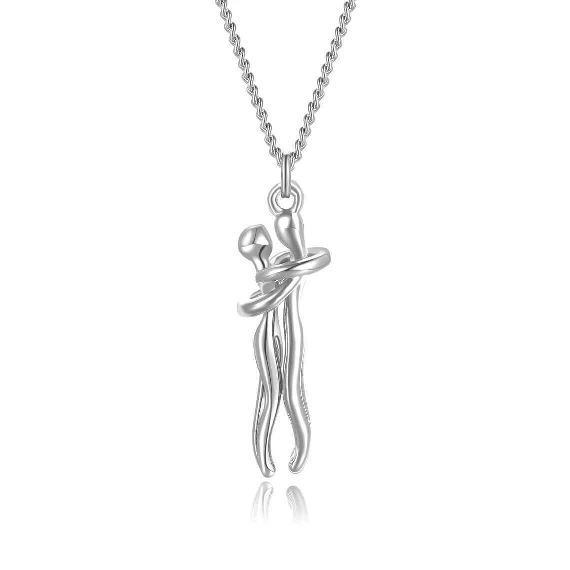 hug necklace sterling silver