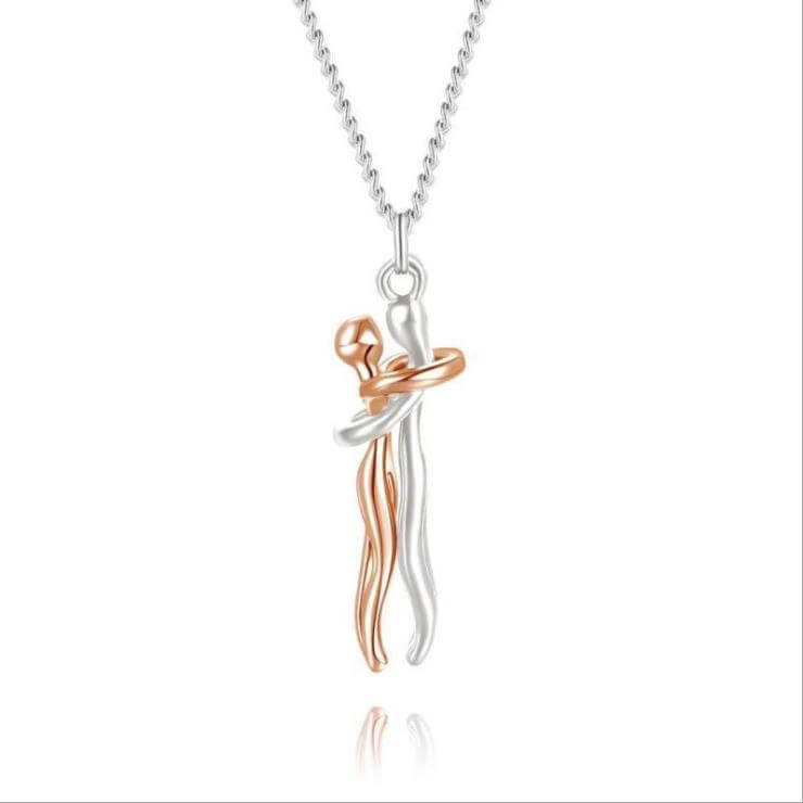 hug necklace rose gold