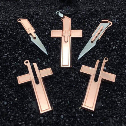 Self-defence Cross Titanium Steel Necklace