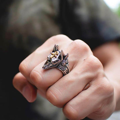 Self Defense Ring Retro Wolf Knuckle Ring for Men Women
