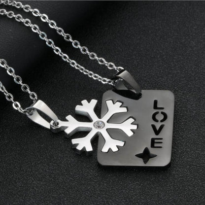 Snowflake Love Matching Necklaces