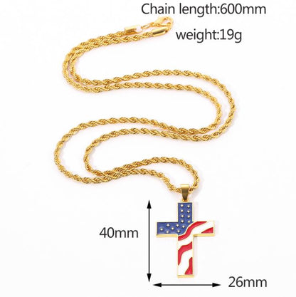 US Map Cross Matching Necklaces 2pcs