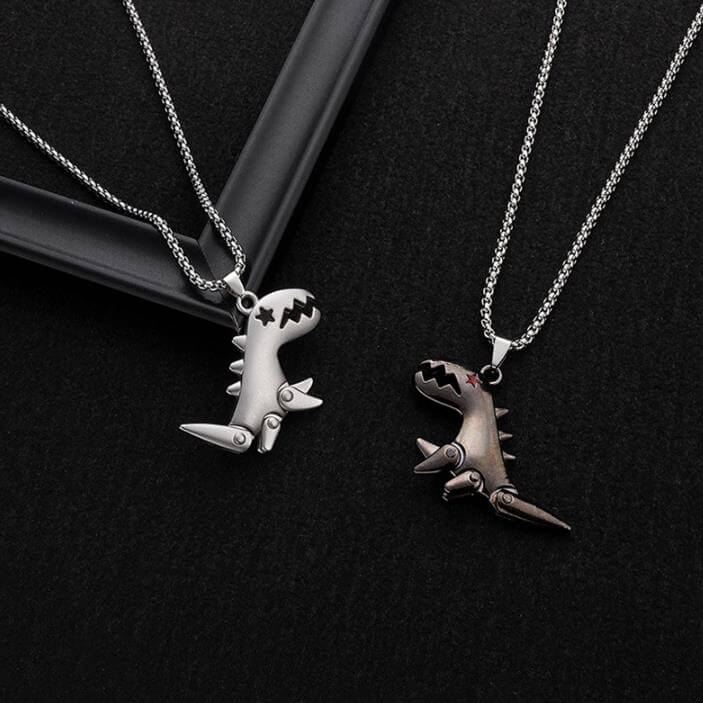 Cute dinosaur necklaces for best friend and couple