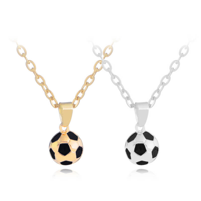 Football Pendant Necklace 2pcs