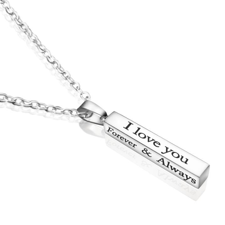 I Love You Forever & Always Couple Necklaces