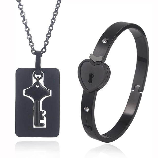 key necklace lock bracelet