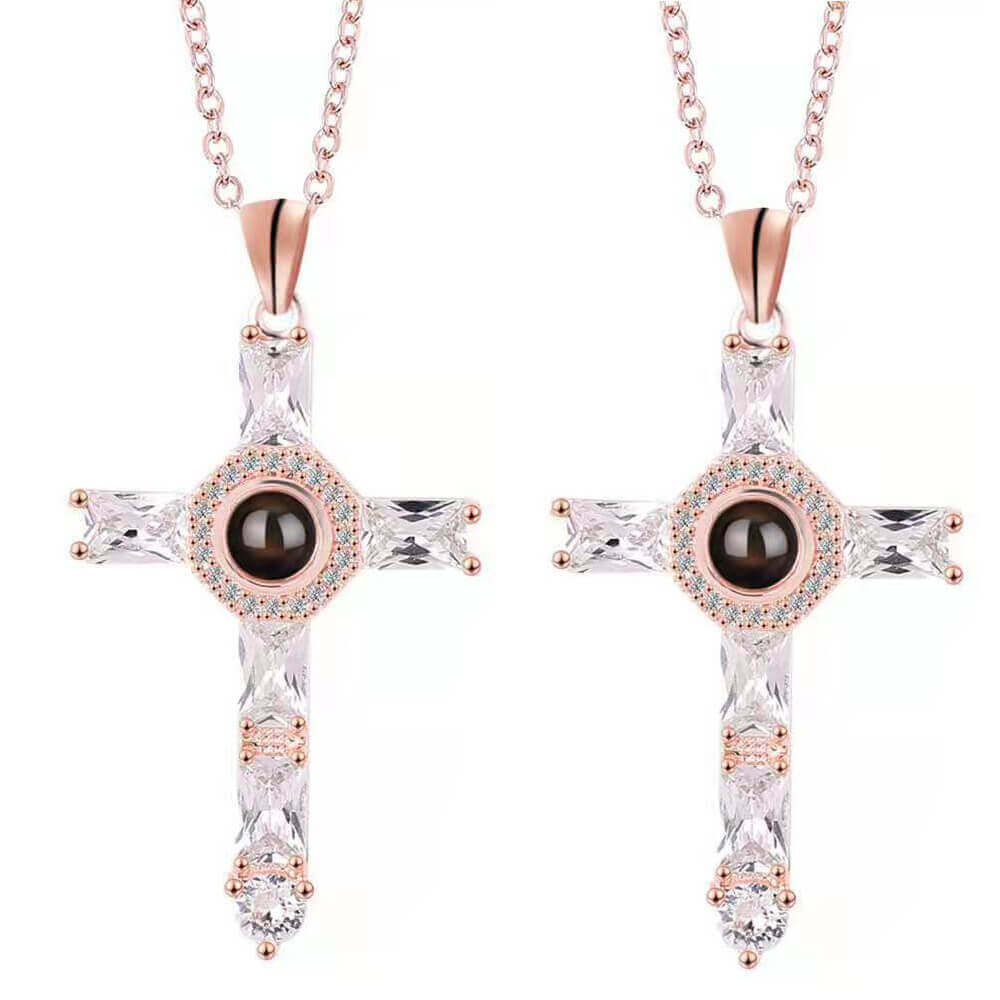 rose gold cross necklace