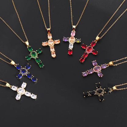 Stone Cross Necklace