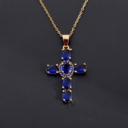 Stone Cross Necklace