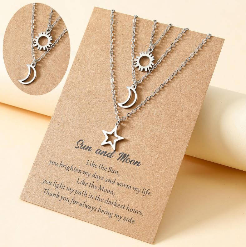 Sun Moon and Star Friendship Necklaces