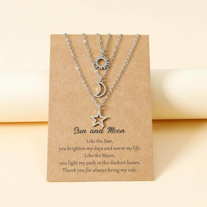 Sun moon star friendship necklace Clearance