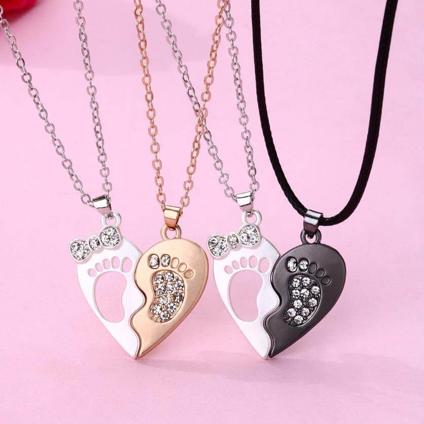 Two Piece Half Heart Necklace for BFF and Couple