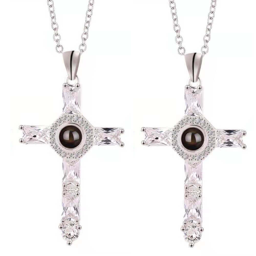 white gold cross with diamonds